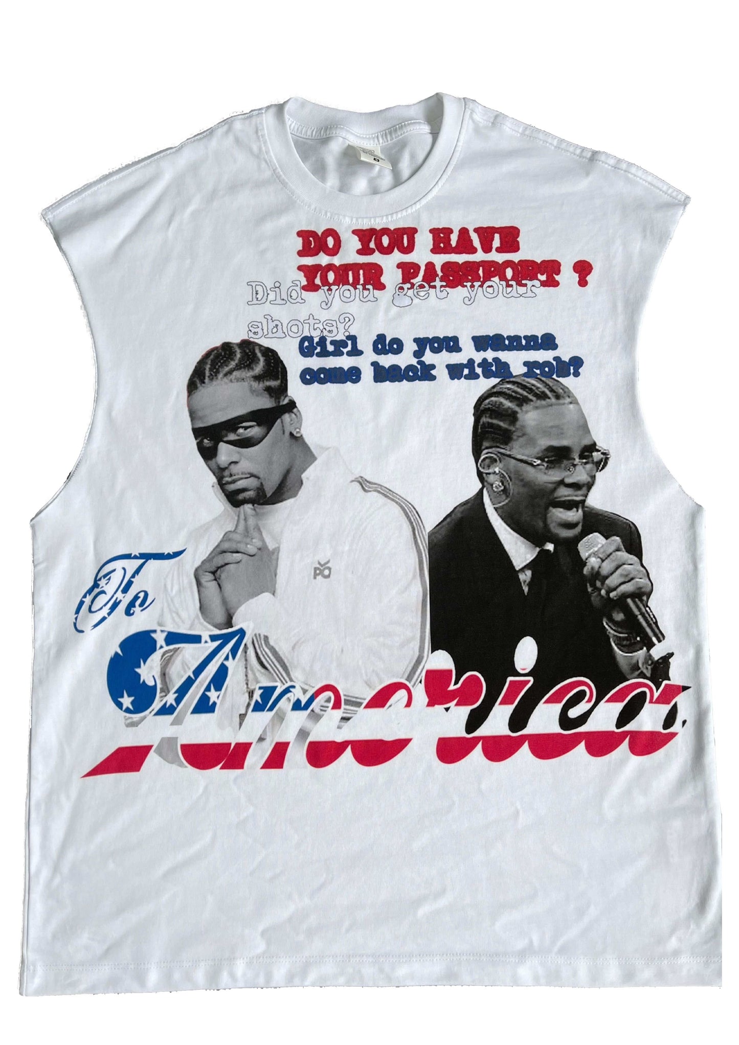 CANCELATION SLEEVELESS TEE