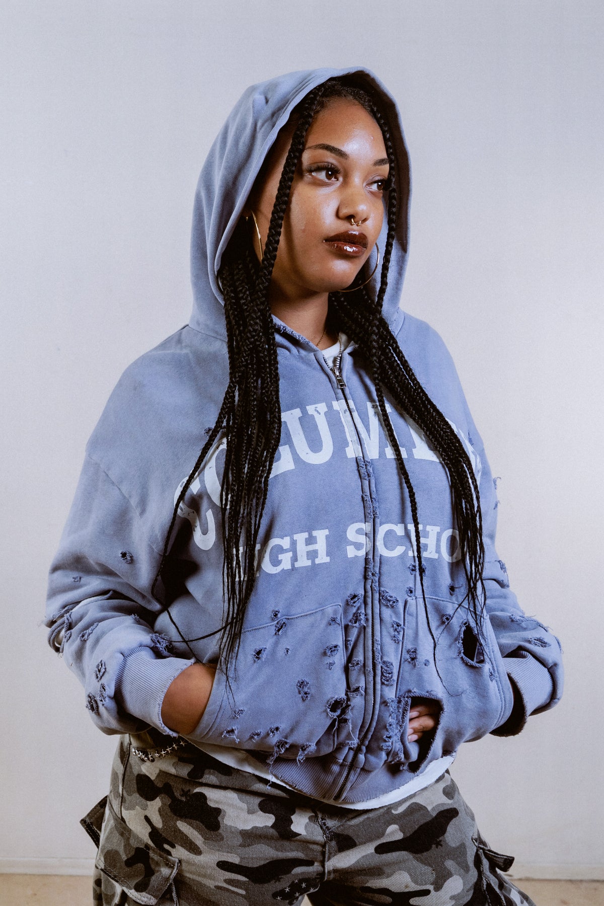 COLUMBINE HIGH SCHOOL DISTRESSED HOODIE 1 OF 1